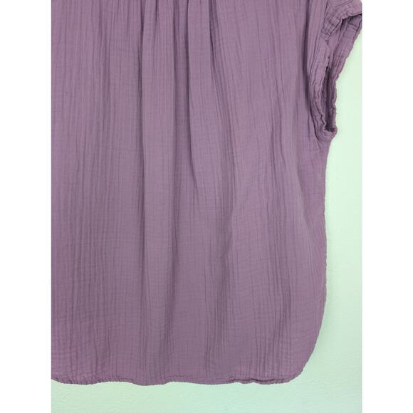 Xirena Top Gauzy Blouse Henley Boho Spring Summer Lightweight Purple Size XS - Picture 7 of 11